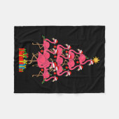 Funny Christmas Nk Flamingo Tree Holiday Bird Love フリースブランケット (正面(横))