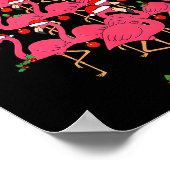 Funny Christmas Nk Flamingo Tree Holiday Bird Love ポスター (角)