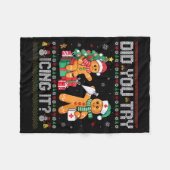 Funny Christmas Nurse Did You Try Icing It_ Ginger フリースブランケット (正面(横))