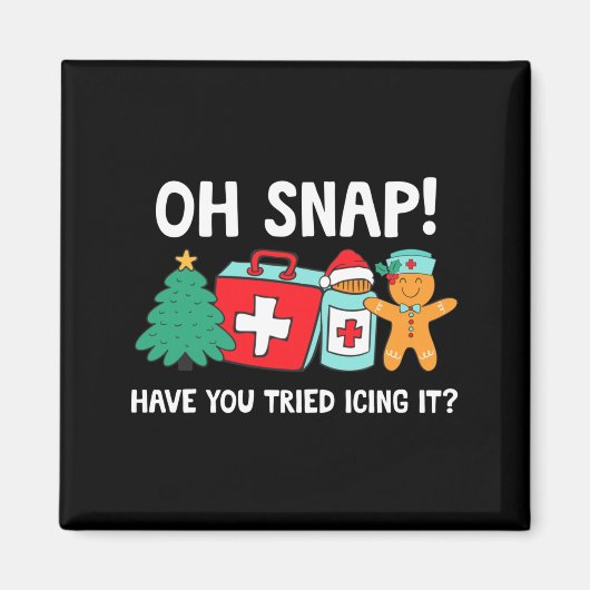 Funny Christmas Nurse Have You Tried Icing It Ging マグネット (正面)