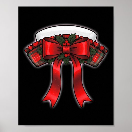 Funny Christmas Nurse Nursing Cap Women Girls  ポスター (正面)