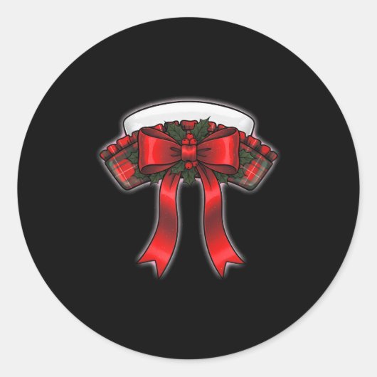 Funny Christmas Nurse Nursing Cap Women Girls  ラウンドシール (正面)