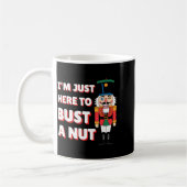 Funny Christmas Nutcracker- Bust A Nut Funny Mens コーヒーマグカップ (左)