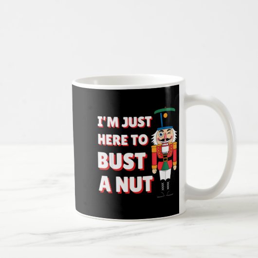 Funny Christmas Nutcracker- Bust A Nut Funny Mens コーヒーマグカップ (右)