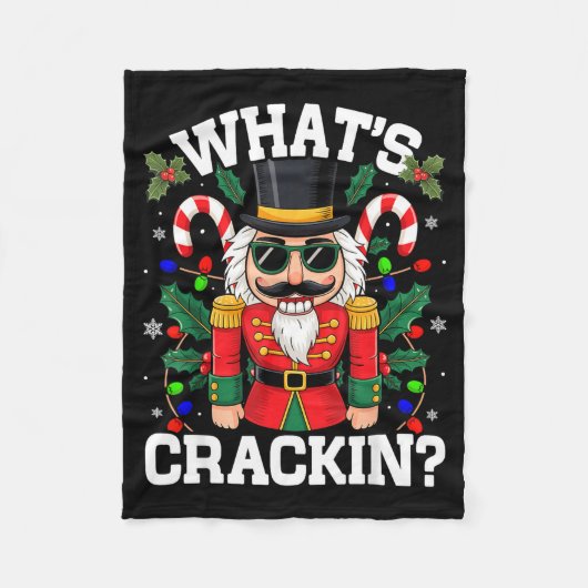 Funny Christmas Nutcracker Men Kids N Boys Whats C フリースブランケット (正面)