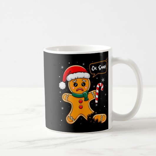 Funny Christmas Oh Snap Gingerbread Man Cookie X M コーヒーマグカップ (右)