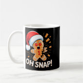 Funny Christmas Oh Snap Gingerbread Man Cookie X M コーヒーマグカップ (左)