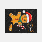 Funny Christmas Oh Snap Gingerbread Man Cookie X M フリースブランケット (正面(横))