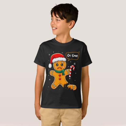 Funny Christmas Oh Snap Gingerbread Man Cookie X M Tシャツ (正面フル)