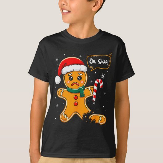 Funny Christmas Oh Snap Gingerbread Man Cookie X M Tシャツ (正面)