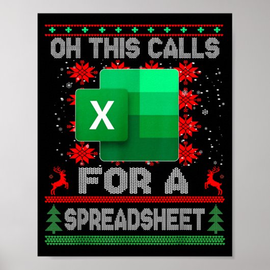 Funny Christmas Oh This Calls For A Spreadsheet Sa ポスター (正面)