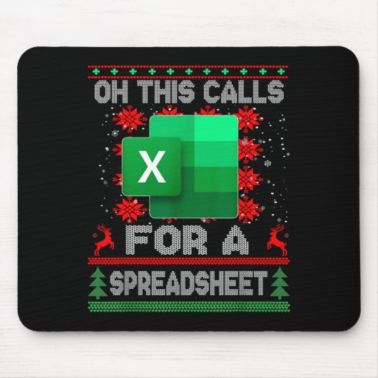 Funny Christmas Oh This Calls For A Spreadsheet Sa マウスパッド (正面)