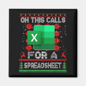 Funny Christmas Oh This Calls For A Spreadsheet Sa マグネット (正面)