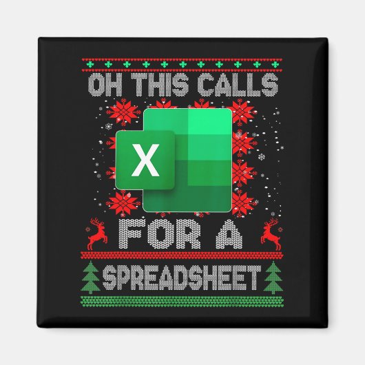 Funny Christmas Oh This Calls For A Spreadsheet Sa マグネット (正面)