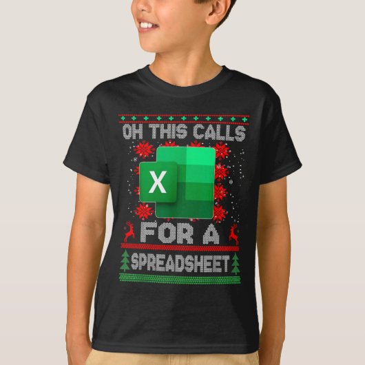 Funny Christmas Oh This Calls For A Spreadsheet Sa Tシャツ (正面)