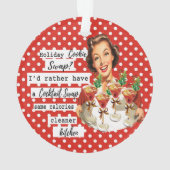 Funny Christmas Ornament Retro Best Friend Cookie オーナメント (裏面)