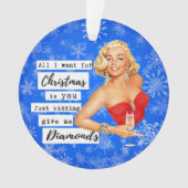 Funny Christmas Ornament Retro Best Friend Diamond オーナメント (正面)
