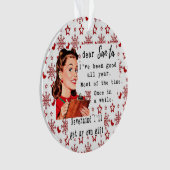 Funny Christmas Ornament Retro Best Friend Santa オーナメント (正面)