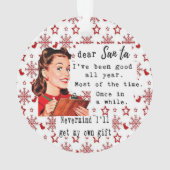 Funny Christmas Ornament Retro Best Friend Santa オーナメント (裏面)