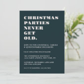 Funny Christmas Parties Never Get Old Green White 招待状 (スタンド正面)