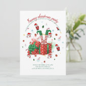 Funny Christmas Party Invitation サンキューカード (スタンド正面)