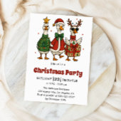 Funny Christmas Party Invitation | Festive Ducks   招待状