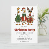 Funny Christmas Party Invitation | Festive Ducks   招待状 (スタンド正面)