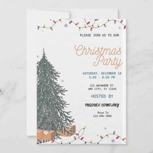 Funny Christmas Party Invitation | Playful Holiday 招待状 (正面)