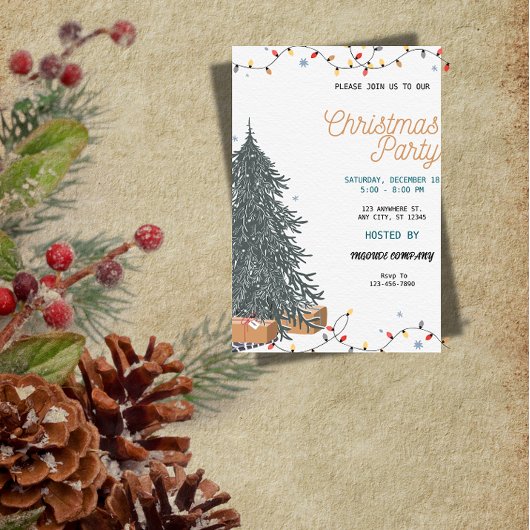 Funny Christmas Party Invitation | Playful Holiday 招待状