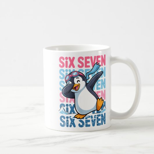 Funny Christmas Penguin Dabbing Xmas Dab Six Seven コーヒーマグカップ (右)