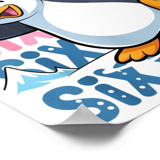 Funny Christmas Penguin Dabbing Xmas Dab Six Seven ポスター (角)