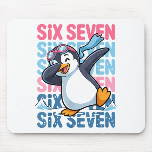 Funny Christmas Penguin Dabbing Xmas Dab Six Seven マウスパッド (正面)