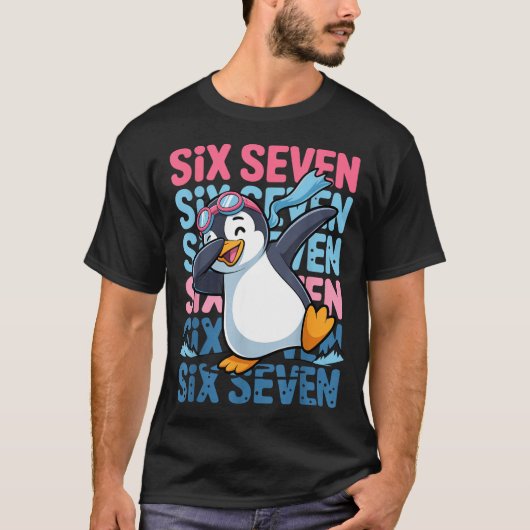 Funny Christmas Penguin Dabbing Xmas Dab Six Seven Tシャツ (正面)