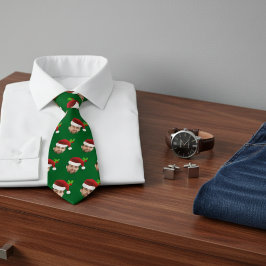 Funny Christmas Photo Face Santa Hat Gift Neck Tie ネクタイ