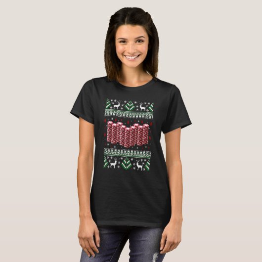 Funny Christmas Poker Chips Ugly Sweater Tシャツ (正面フル)