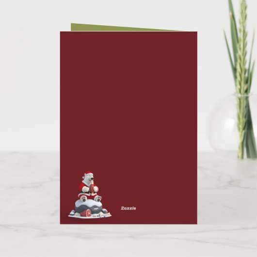Funny Christmas polar bears カード (裏面)