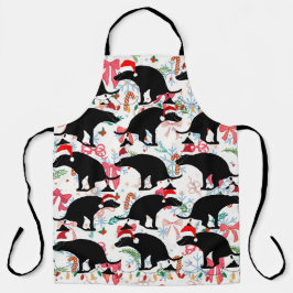 Funny Christmas Pooping Dogs Holiday Cooking  エプロン