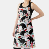 Funny Christmas Pooping Dogs Holiday Cooking  エプロン (インサイチュ)