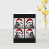Funny Christmas Quaker Parrot Santa Photo Booth  カード (黄色い花)