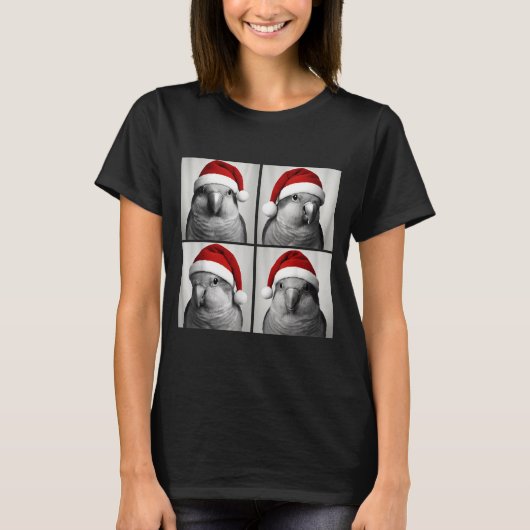 Funny Christmas Quaker Parrot Santa Photo Booth  Tシャツ (正面)