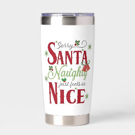 Funny Christmas Quote Design with Naughty and Nice 保温保冷タンブラー