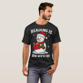 Funny Christmas Reading Is Snow Much Snowman Book Tシャツ (正面フル)