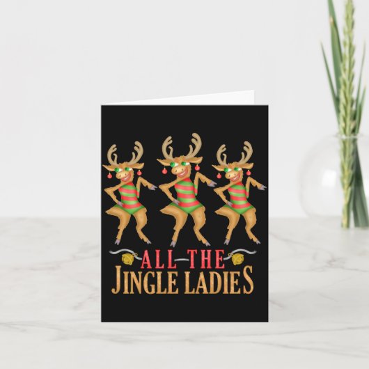 Funny Christmas Reindeer All The Jingle Ladies  カード (正面)