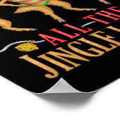 Funny Christmas Reindeer All The Jingle Ladies  ポスター (角)