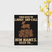 Funny Christmas Reindeer They Used To Laugh &amp;  カード (黄色い花)