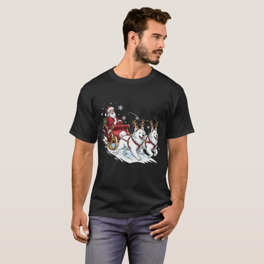 Funny Christmas Samoyed Dogs Lover Xmas Tシャツ (正面フル)