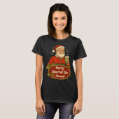 Funny Christmas Santa Claus Quarterzip And Matcha  Tシャツ (正面フル)