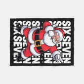 Funny Christmas Santa Dabbing Xmas Dab Six Seven 6 フリースブランケット (正面(横))