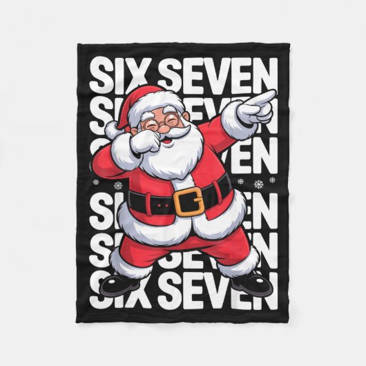 Funny Christmas Santa Dabbing Xmas Dab Six Seven 6 フリースブランケット (正面)
