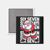 Funny Christmas Santa Dabbing Xmas Dab Six Seven 6 マグネット (正面/裏面)